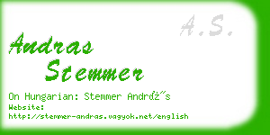 andras stemmer business card